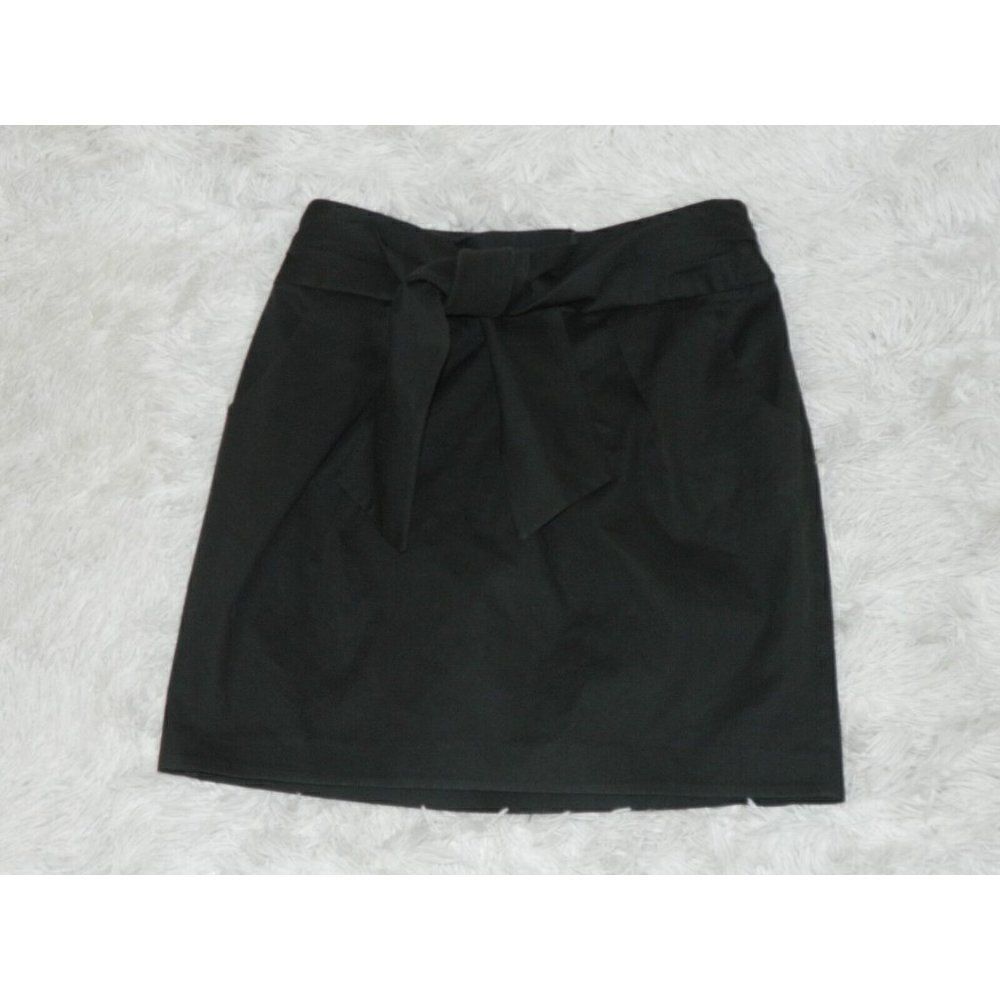 Cynthia Cynthia Steffe Skirt Black Front Tie Bow Mini Skirt Size 10